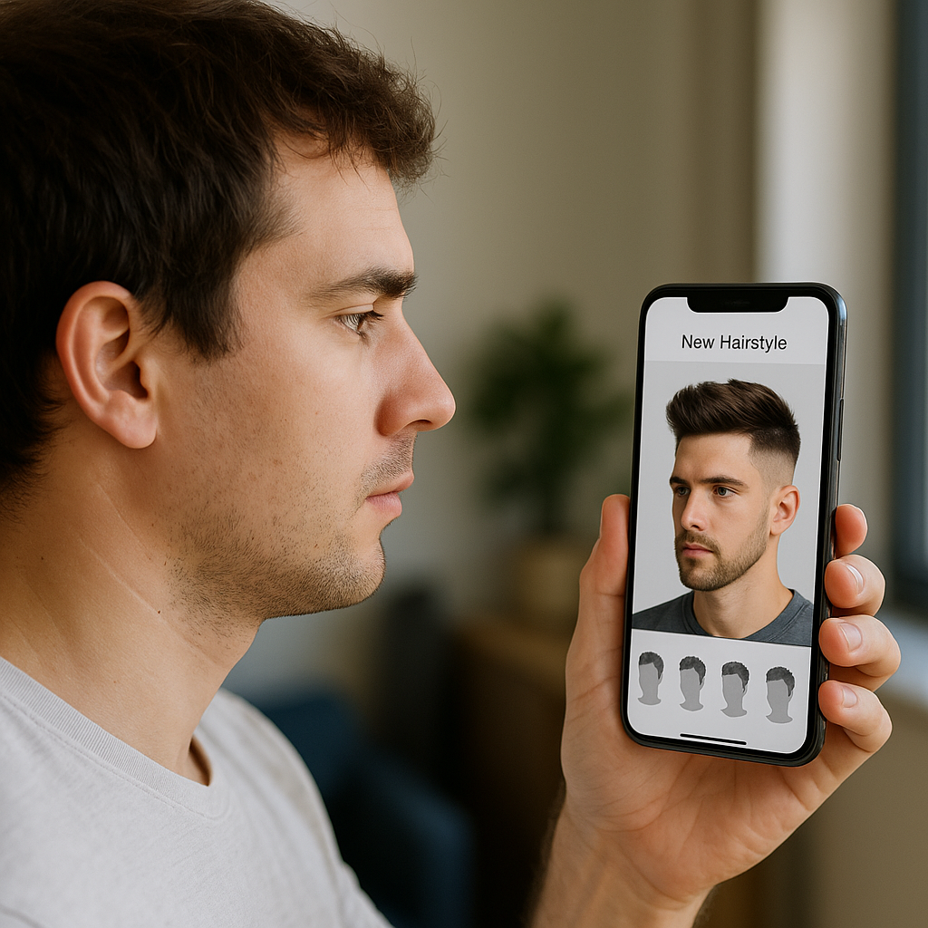 App que Simula Corte Masculino no Seu Rosto