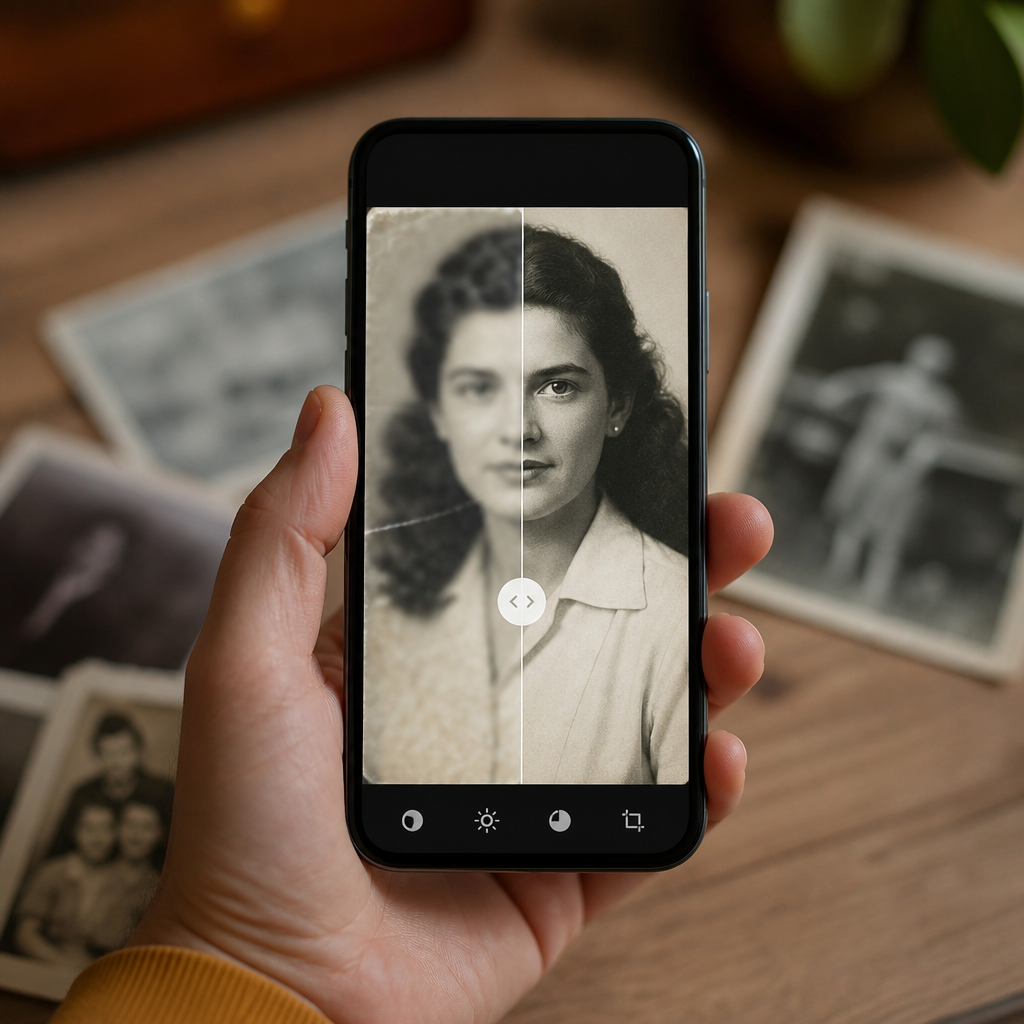 Use inteligência artificial para melhorar fotos velhas